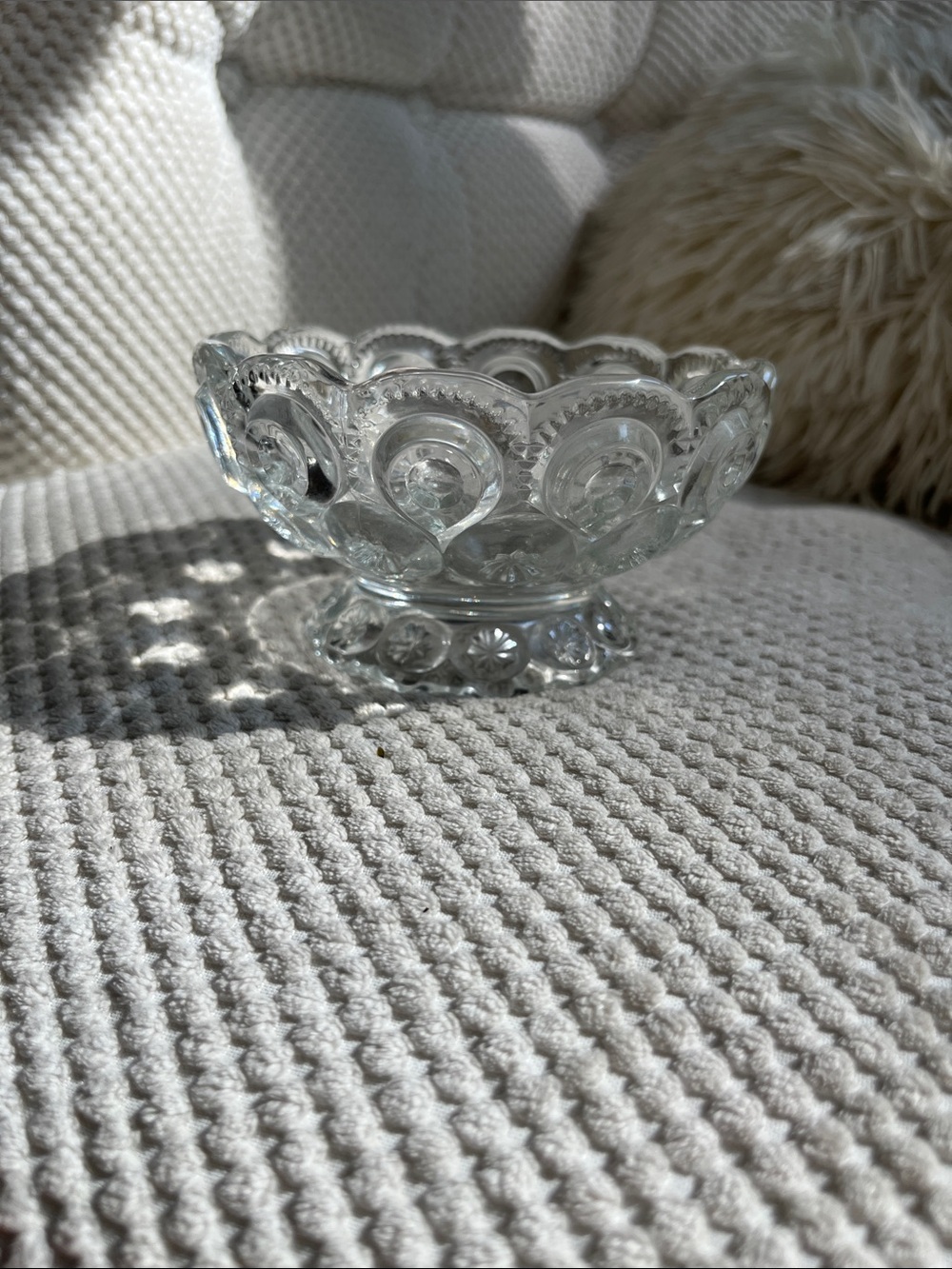 Vintage LE Smith - Moon and Stars Crystal Pedestal Dish